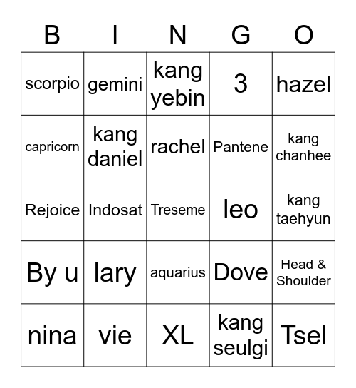 larynya zayden <3 Bingo Card