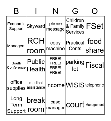 Social Bingo Card