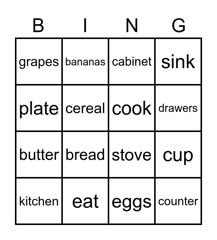 Kitchen Vocabulary 