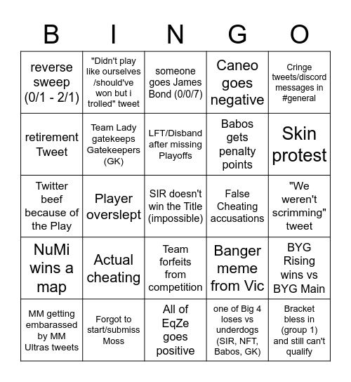 SEL Spring Series Edition Bingo Card