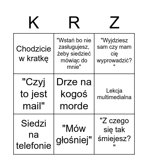 Lekcja z Halkiem Bingo Card