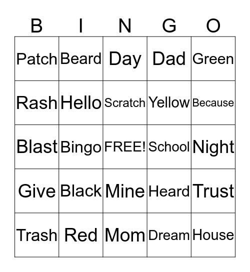 Blends Bingo Card