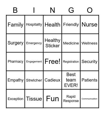 Beaumont Hospital, Grosse Pointe BINGO Card