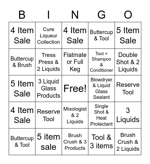 Drybar Bingo Card