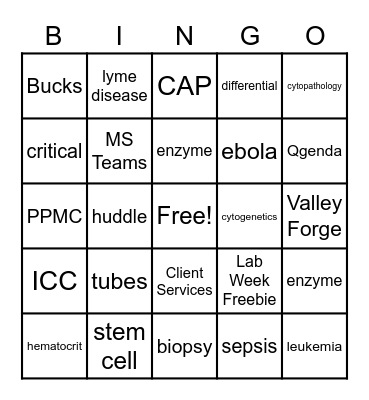 Lab Week 4/26/2022 Bingo Card