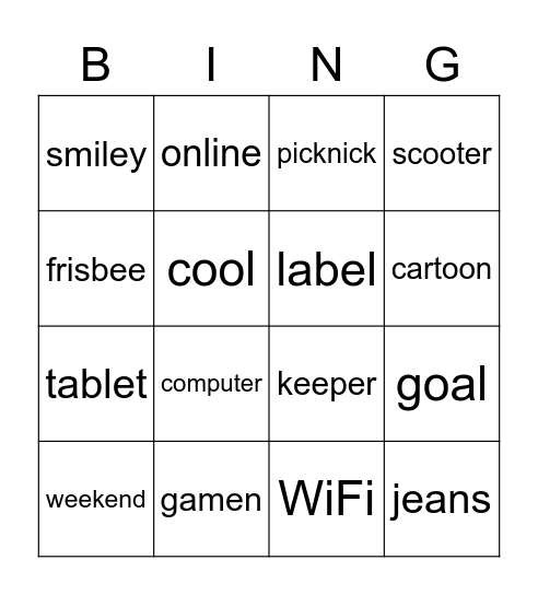 Leenwoorden Bingo Card