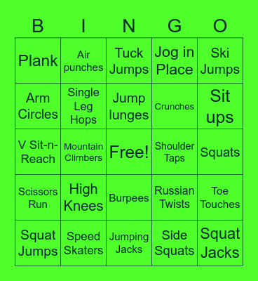 FUN FITNESS Bingo Card