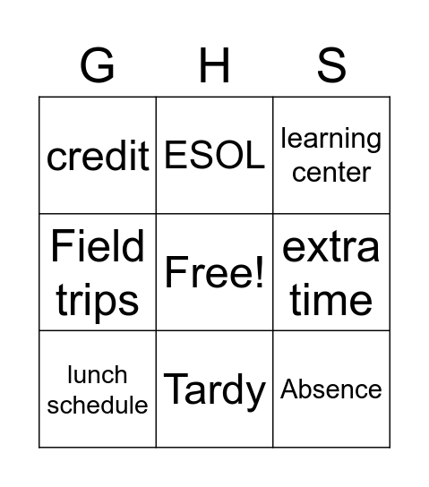 8th to 9th grade Meet and Greet Bingo Card