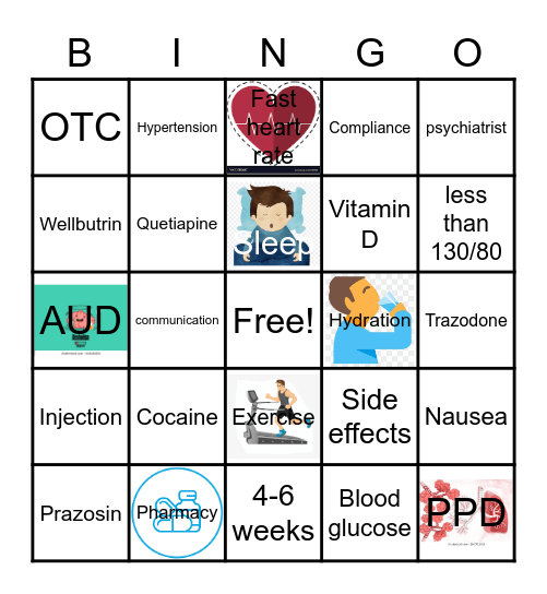 pharmacy education session Bingo Card