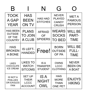 FIND SOMEONE WHO Bingo Card
