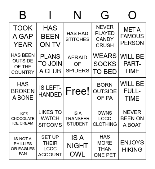 FIND SOMEONE WHO Bingo Card