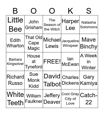 Summer Reading Soirée Bingo Card