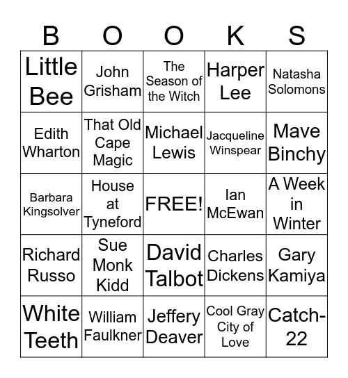 Summer Reading Soirée Bingo Card