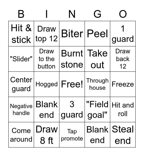 Curling Bingo Card