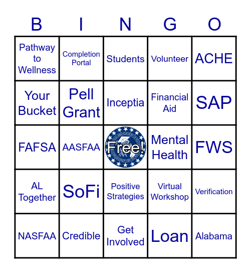 AASFAA Spring Workshop Bingo Card