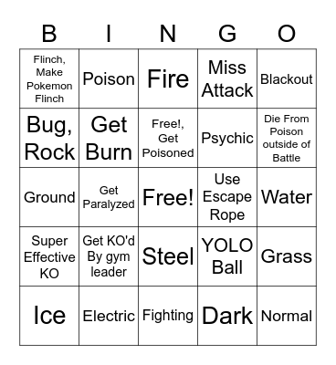 Pokemon Shining Pearl Bingo Card