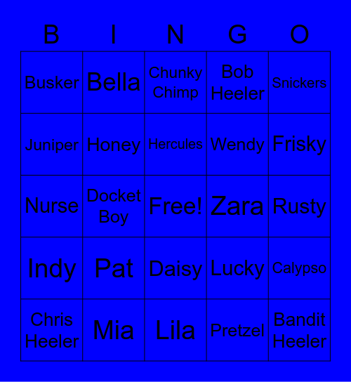 Bluey Bingo Card