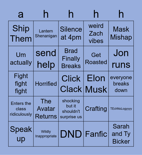 brainstormmm Bingo Card