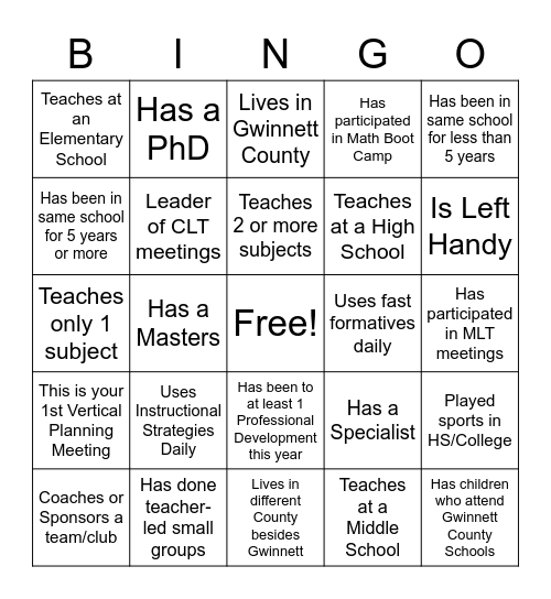 Bingo Card