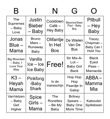 Baby Bingo Card