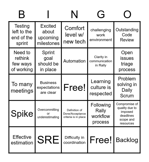 Retro Bingo Card