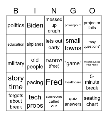 ECON 201 Bingo Card