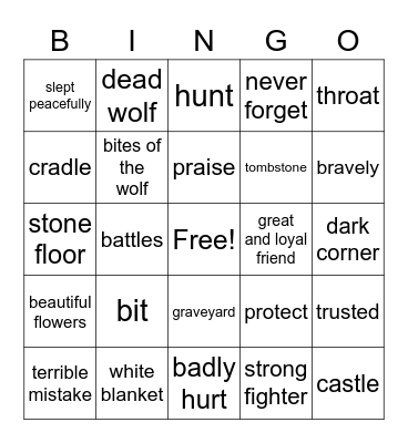 The Fight Bingo Card