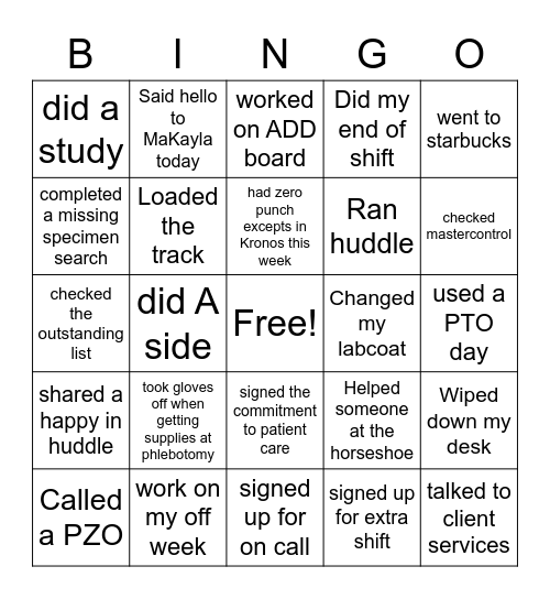 Processing BINGO Card