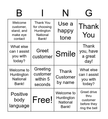 BIG 4 BINGO Card