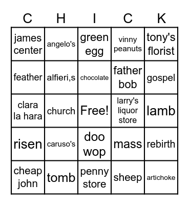 EASTER BINGO Card