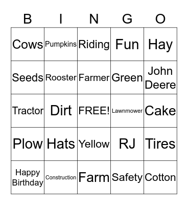 HAPPY BIRTHDAY RJ!! Bingo Card