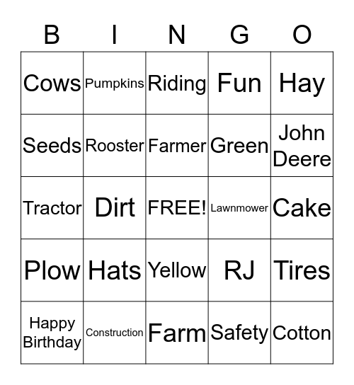 HAPPY BIRTHDAY RJ!! Bingo Card