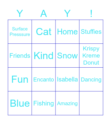 Taylor's Birthday Bingo Card