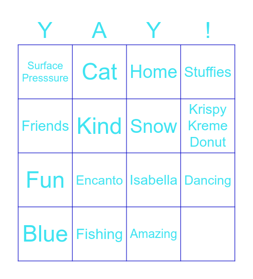 Taylor's Birthday Bingo Card