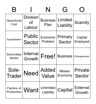 Business Bingo Card