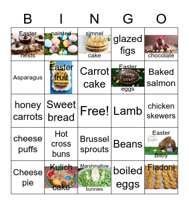 Easter foods from around the world Bingo Card