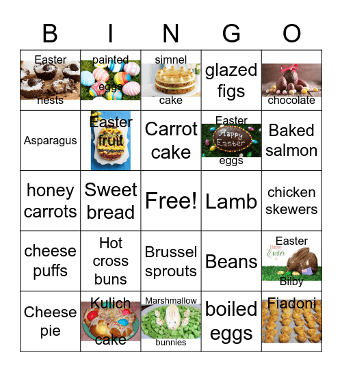 Easter foods from around the world Bingo Card