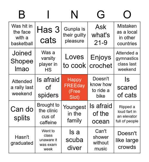 TEAM BINGO Card