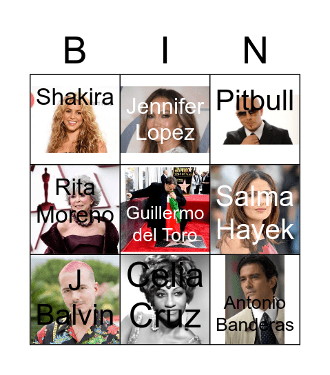 Celebridades Hispanas! Bingo Card