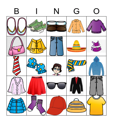 La ropa Bingo Card