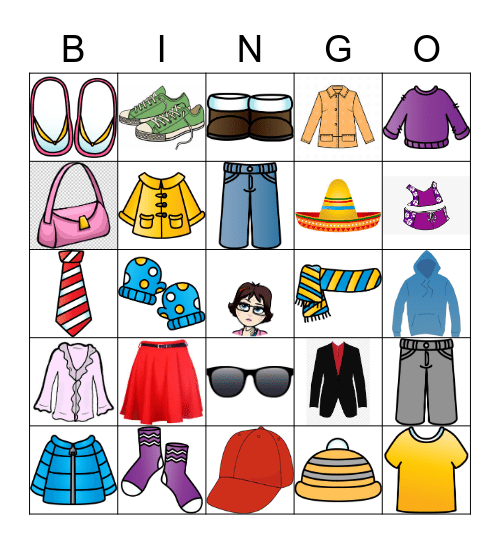 La ropa Bingo Card