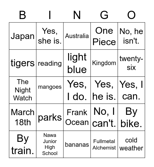 TEACHERS Bingo Card
