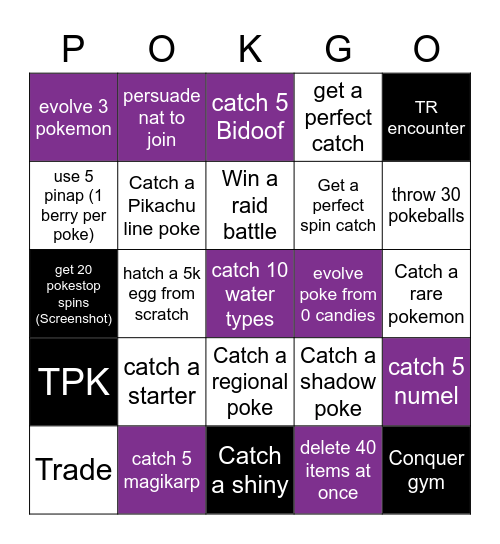 Damo's Pokémon Plight Bingo Card