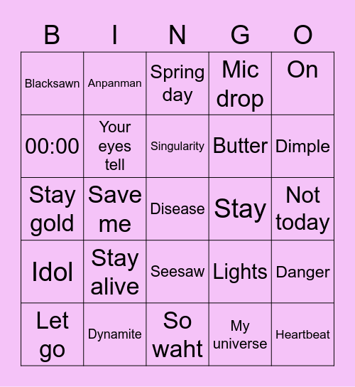 @Yoonie_gstD93 Bingo Card