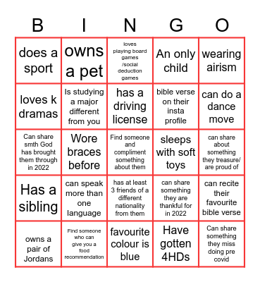 Find someone who.. Bingo Card