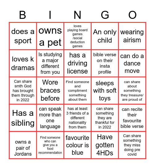 Find someone who.. Bingo Card