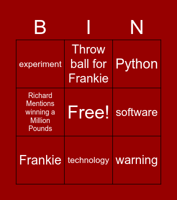 Ant and Richard Word Bingo Card