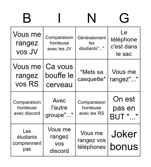 SEGUIN Bingo Card