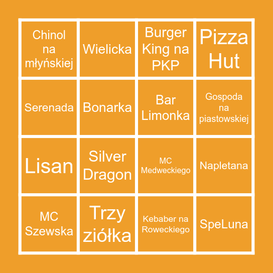Pyszne Bingo Card