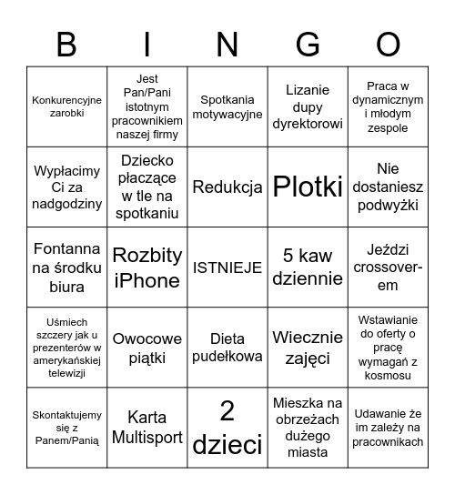 HR Bingo Card